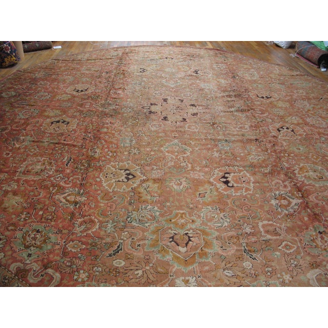 19th Century English Round Axminster Carpet ( 15'6" x 17' - 472 x 518 ) Antique Large Axminster English Knotted Rug,...