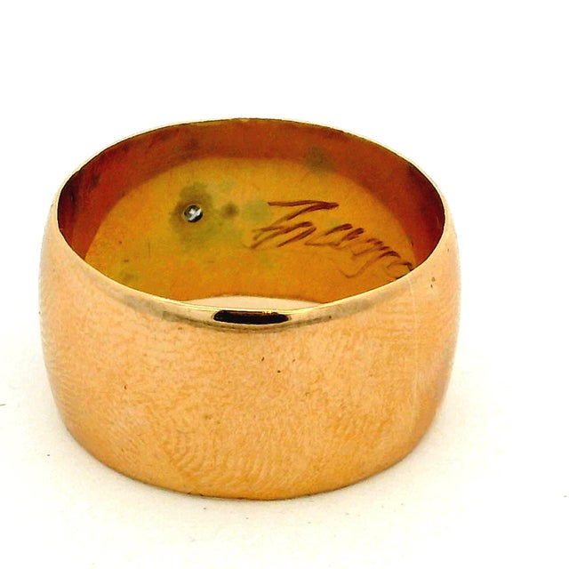 Late 19th Century Antique Victorian 18k Gold Diamond Star-Set Gypsy Cigar Band Ring, Size 8.5 For Sale - Image 5 of 10