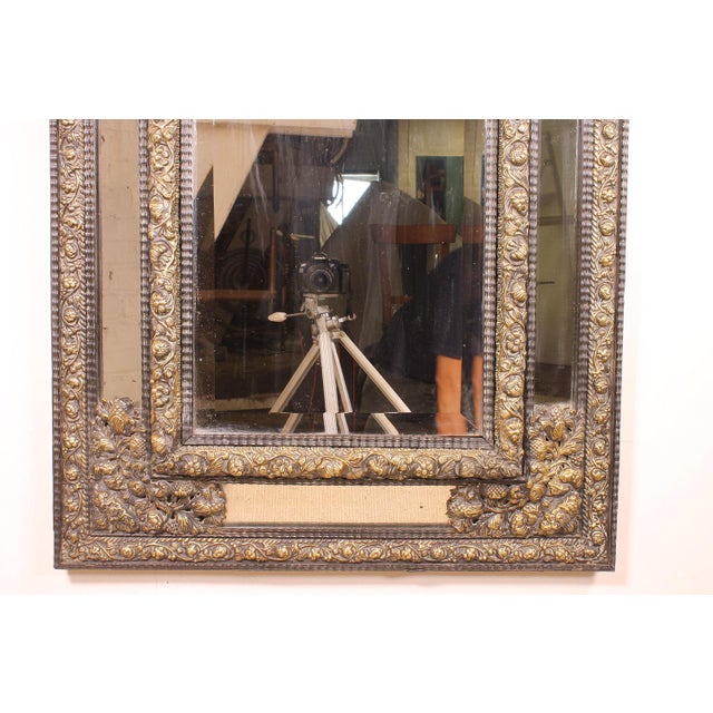 Dutch Brass Mirror, 1800s For Sale - Image 4 of 6