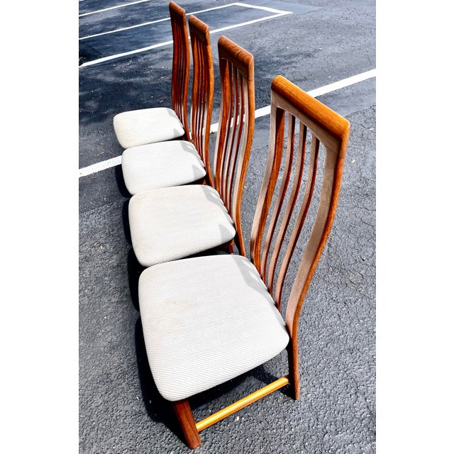 Wood Mid Century Modern Teak Dining Chairs Made in Canada | Set of Four by Nordic Furniture For Sale - Image 7 of 12