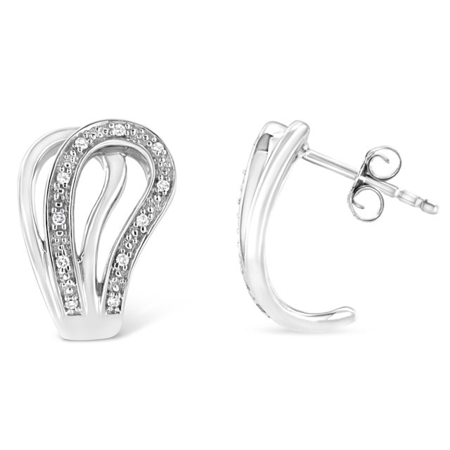 Make her stand out with these unique horseshoe diamond earrings. Fashioned in lustrous sterling silver these intricately...