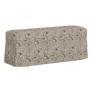 Slipcover for Stoffer Home x Cloth & Company for Lindy Dining Bench in Bird Toile Sand For Sale