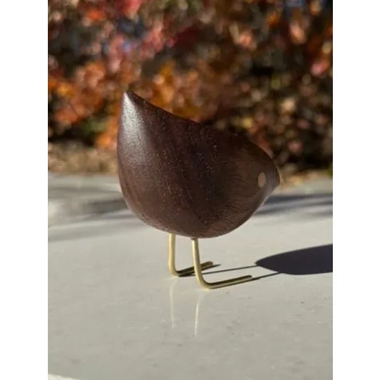 Danish/ Mid Century Modern Wood Happy Bird Jacob Hermann Style Brunette handmade Single, Mid Century Modern style Happy...