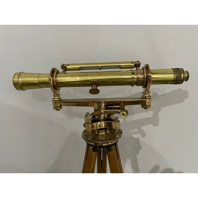 Surveyer's Transit 1953 Keuffel & Esser on Outdoor Wood Tripod For Sale - Image 10 of 13