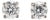 Unisex 14k White Gold 0.44ctw Lab Grown Diamond Screw Back Petite Stud Earrings, Pair For Sale