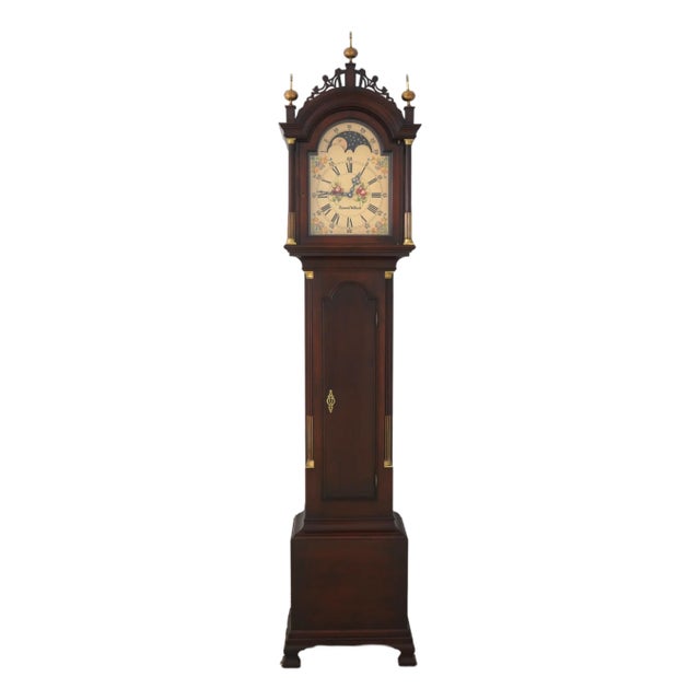 Colonial Simon Willard Federal Inlaid Mahogany Grandfather Clock For Sale