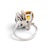 Yellow Vintage 18k Gold Toi Et Moi Ring — Two Unheated Basaltic Sapphires & Trapeze-Cut, Size 6.5 For Sale - Image 8 of 8