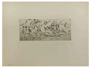 Anselmo Bucci, Manfredi, 1917, Etching and Drypoint