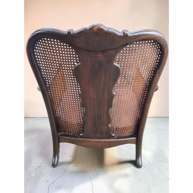 Wood Late 19th Century Neo-Rococo Lounge Chair with Viennese Wickerwork For Sale - Image 7 of 11