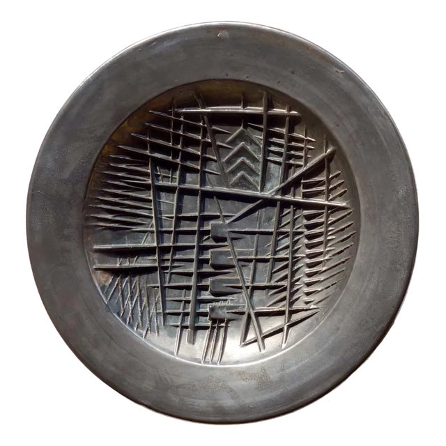 Italian Modern Plate by Arnaldo Pomodoro for Rossicone, 1982 For Sale