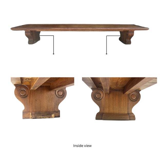 Mid-Century Modern Vintage Wooden Bench For Sale - Image 3 of 9