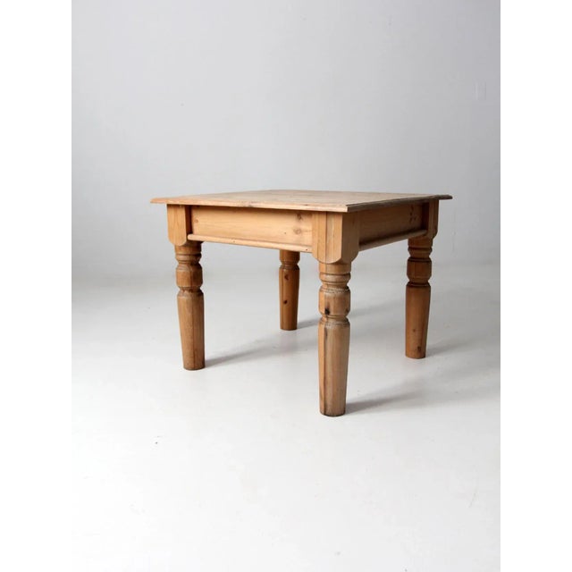 Farmhouse Antique Wooden Side Table For Sale - Image 3 of 9