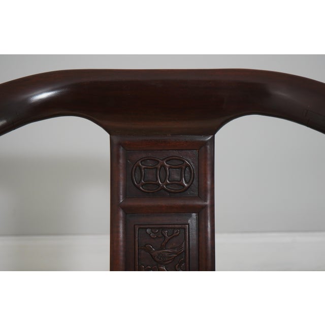 1960s Pair of Vintage Chinese Rosewood Carved Armchairs For Sale - Image 5 of 18