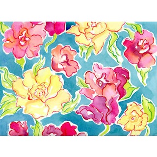 Watercolor Floral Original Contemporary Painting by Kathleen Ney For Sale