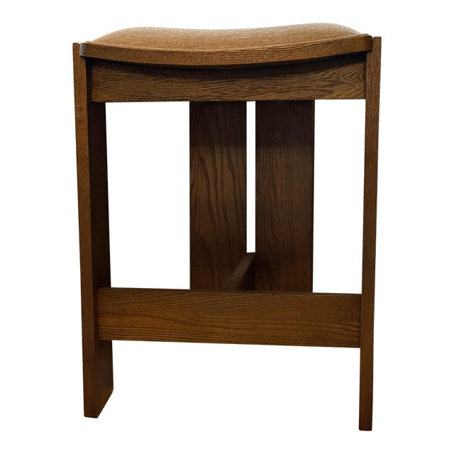 Four Hands Hoven Backless Counter Stool in Alcala Fawn Performance Fabric For Sale
