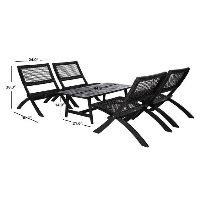 Contemporary Blaze 5 Piece Living Set - Black For Sale - Image 3 of 8