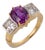 Vintage Gia 2.65 Carat Purple Sapphire Diamond 18k Yellow Gold Ring, Size 4.75 For Sale