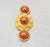 1990s Vintage Signed Gerard Yosca Goldtone Red Faux-Pearl Brooch For Sale - Image 5 of 7