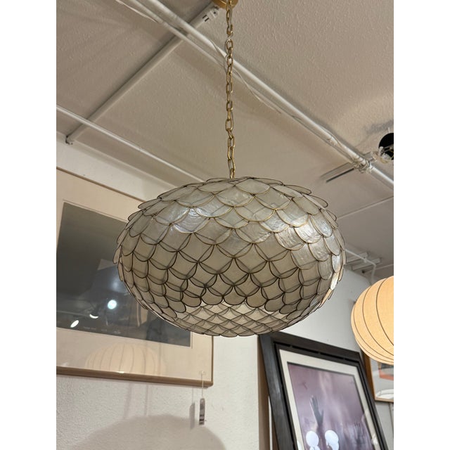 Serena & Lily Capiz Scalloped Chandelier For Sale In San Francisco - Image 6 of 12