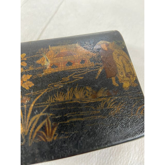 Black Japanese Black Lacquer Box For Sale - Image 8 of 9