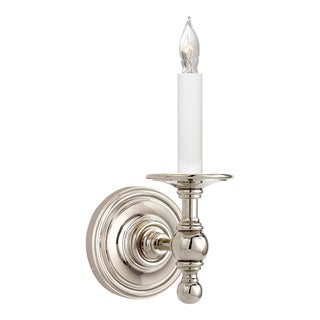 Chapman & Myers for Visual Comfort Signature Classic Single Sconce in Polished Nickel For Sale