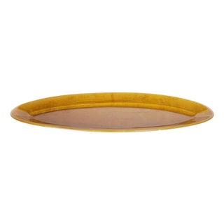 Brown Oval Ceramic Dish, France, 1970s For Sale
