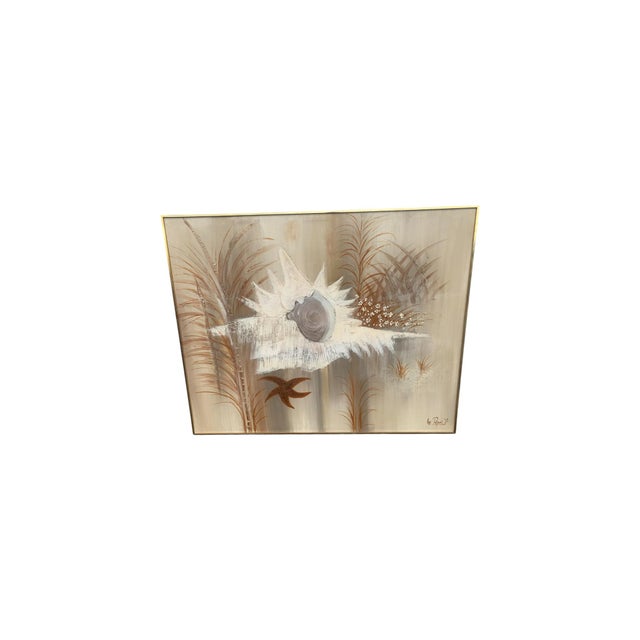 Lee Reynolds Signed Original Canvas Painting Shell/Starfish 5'x 4' For Sale In Naples, FL - Image 6 of 6