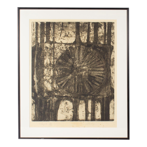 “Temple” Aquatint Print Signed by Edward John Bartram
