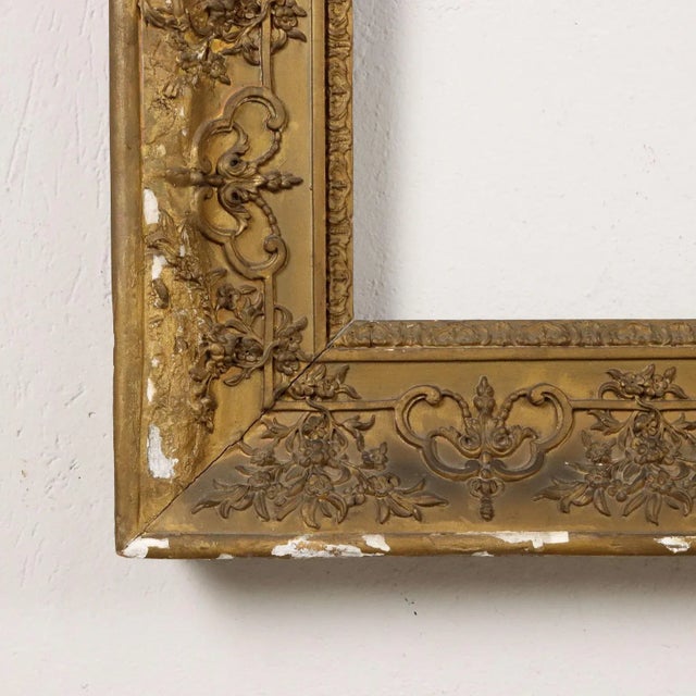 Pastille Golden Carved Frame For Sale - Image 6 of 12