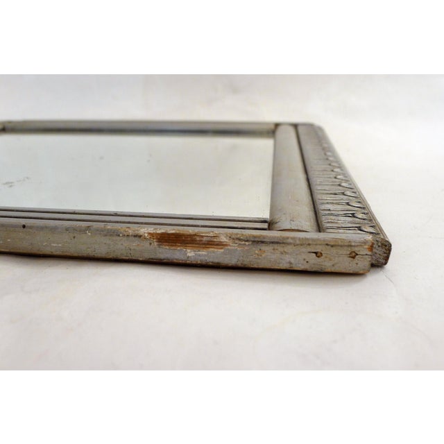 Small Art Deco Mirror with Silvered Wooden Frieze Frame, 1930s For Sale - Image 11 of 12
