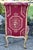 French Rococo Boudoir Side Chair Red Gold Giltwood Cabriole Leg Medallion Urn For Sale - Image 12 of 16
