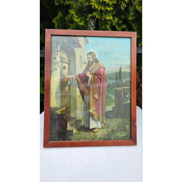 Oswald Voelkel, Knock and It Shall Be Opened Unto You, 1900s, Chromolithograph, Framed For Sale - Image 3 of 10