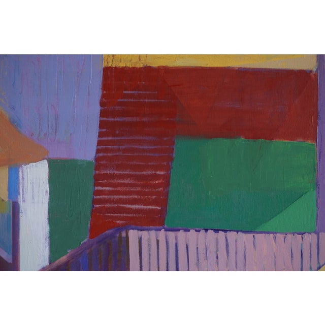 This is a view from the window of my Northlake, Texas studio. Homes are very close together and yards are divided by...