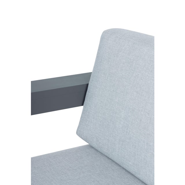 Sardinia Aluminum Frame Outdoor 74" Love Seat / Sofa - Gray Cushions For Sale - Image 9 of 18