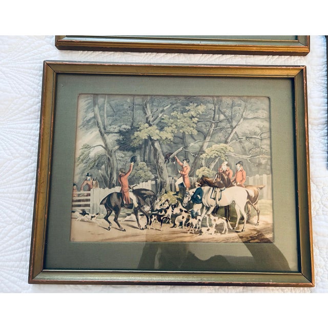 Antique Prints English Fox Hunting Scenes Set of Three For Sale - Image 4 of 7