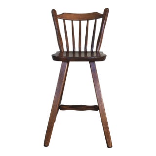 Vintage Hunt Country Furniture Solid Oak Childs Chair For Sale