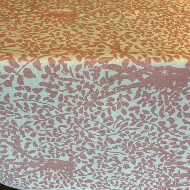 Contemporary Quadrille Arbre De Matisse in Pink Linen Fabric- 5 Yards For Sale - Image 3 of 3