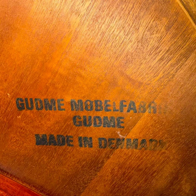 Wood Gudme Danish Small Round Rosewood Dining Table With Leaf For Sale - Image 7 of 16
