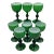 Vintage Carlo Moretti Italy Green White Cased Glass Mini Cordial Shot Glasses - Set of 8 For Sale