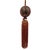 Wood Early 20th Century Vintage Chinese Fan-Shaped Wall Plaque With Tassel For Sale - Image 7 of 10