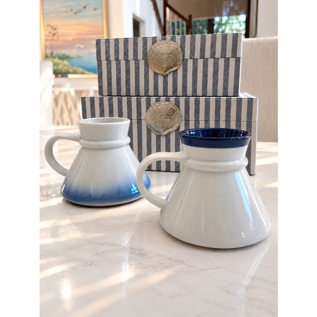 A pair of vintage Japanese ceramics made for slow mornings by the water. This beautifully coordinated set of vintage...