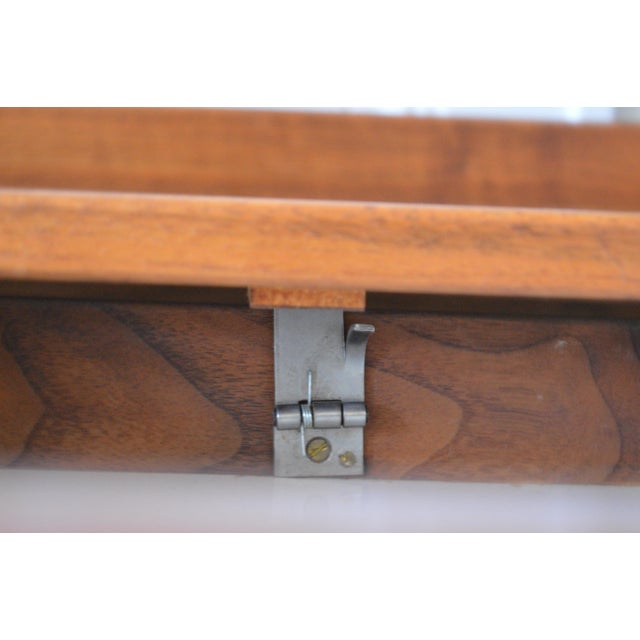 1960s Jens Risom Design Walnut Wood Leather Side End Tables a Pair 2 For Sale - Image 16 of 16