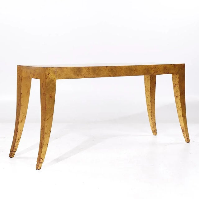 J. Robert Scott Gold Leaf Console Table For Sale In Chicago - Image 6 of 10
