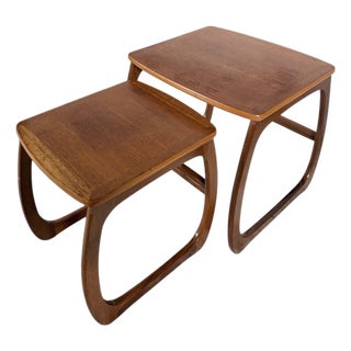Mid-Century Curved Teak Nesting Tables from Nathan, Set of 2 For Sale