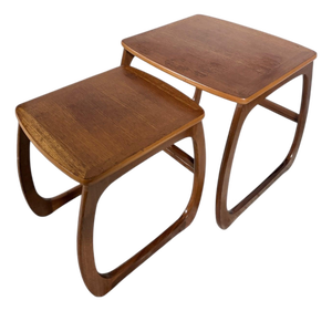 Mid-Century Curved Teak Nesting Tables from Nathan, Set of 2