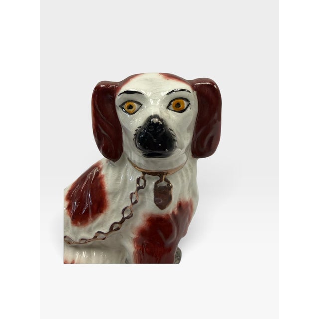 Mid 20th Century Vintage Wade England Staffordshire Style Ceramic Spaniel Mantel Dog Figurine For Sale - Image 5 of 6