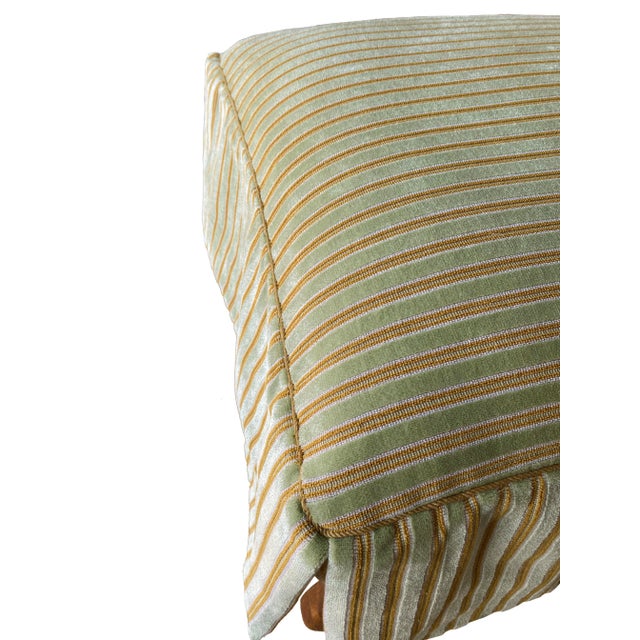 Late 20th Century Kreiss Foot Stool or Ottoman With Rose Tarlow Striped Velvet Fabric For Sale - Image 5 of 10