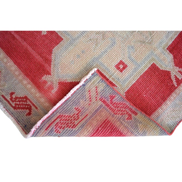 1970s Red Kurdish Herki Hand-Knotted Distressed Runner Hallway Decor For Sale - Image 13 of 13