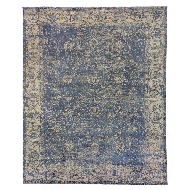 Navy Blue Newport Navy Blue Hand loom Bamboo/Silk Area Rug - 8'x10' For Sale - Image 8 of 8