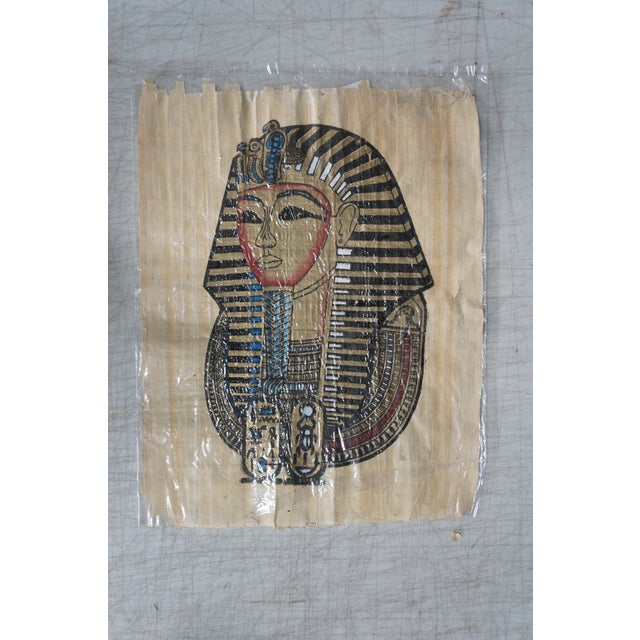 Late 20th Century Vintage Egyptian Revival Mythical Souvenir Papyrus Painting Art - Set of 18 For Sale - Image 16 of 18